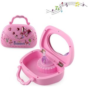 Creative Ballet Girl Handbag Design Music Jewelry Box (Pink)