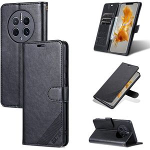 Voor Huawei Mate 50 Pro AZNS Schapenvacht Textuur Flip Lederen Telefoon Case (Zwart)