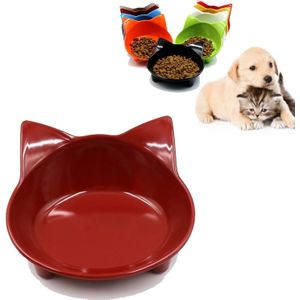 Pet Bowl Non-slip Cute Cat Type Color Cat Bowl Pet Supplies (Donkerrood)
