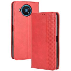 Voor Nokia 8.3 5G Magnetic Buckle Retro Crazy Horse Texture Horizontale Flip Lederen Case  met Holder & Card Slots & Photo Frame(Red)