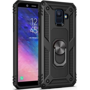 Armor schokbestendige TPU + PC beschermhoes voor Galaxy A6 (2018)  met 360 graden rotatie houder (zwart)