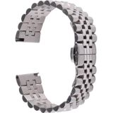 20mm Five-bead Stainless Steel Replacement Strap Watchband(Silver)
