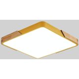 Wood Macaron LED Square Ceiling Lamp  Stepless Dimming  Size:40cm(Yellow)