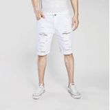 Zomer Casual Ripped Denim Shorts voor mannen (kleur: witte maat: XXL)