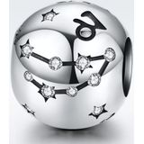 S925 Sterling Silver Twelve Constellation Beaded DIY Bracelet Accessoires Sieraden Zilveren Kralen  Stijl: Steenbok