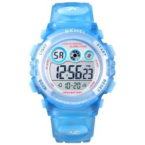 SKMEI 1451 LED Digitale Stopwatch Chronograph Luminous Children Sport Electronic Watch (Transparent Pink Blue)