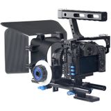 YELANGU YLG1105A Video Camera Kooi Stabilisator + Handgreep + Matte Box & Follow Focus Set voor Panasonic Lumix DMC-GH4 / Sony A7 & A7S & A7R & A7RII & A7SII