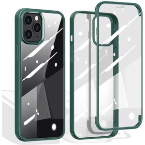 Dubbelzijdige plastic glazen beschermhoes voor iPhone 12 mini(Groen)