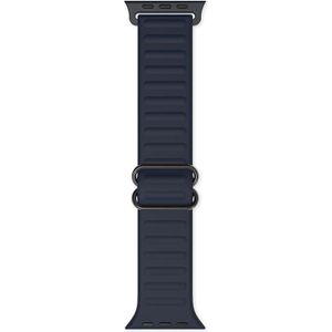 Japanese Word Buckle Silicone Replacement Watchband For Apple Watch Series 6 & SE & 5 & 4 40mm / 3 & 2 & 1 38mm(Midnight Blue)