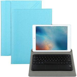 Universeel afneembaar Bluetooth-toetsenbord + lederen hoes met Touchpad voor iPad 9-10 inch  Specificatie:Zwart toetsenbord(Blauw)