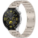 Voor Huawei Horloge GT4 / GT3 / GT2 / GT 46mm Drie Stammen HW Gesp Metalen Horlogeband (Titanium Kleur)