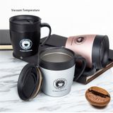 Handvat koffie mok RVS Thermos cups vacum kolf water fles bussiness draagbare Thermo Cup (wit)
