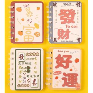 3sets A7 Side Flip Loop Book Pocket Mini Notebook Dagboek Portable Office Notebooks (Good Luck Business)
