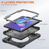 Voor Samsung Galaxy Tab Active Pro Silicone + PC Beschermhoes met houder en schouderriem (zwart)