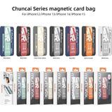 Voor iPhone 14 Pro Max Mutural Chuncai-serie magnetische houder kaartsleuf (grijs crme geel)