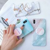 Glanzend marmer vouwen beugel anti-drop TPU Case voor iPhone X/XS (Z30)