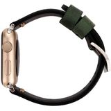 Voor Apple Watch serie 3 & 2 & 1 38mm Retro XX lijn patroon lederen pols horloge Band (groen)