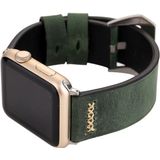 Voor Apple Watch serie 3 & 2 & 1 38mm Retro XX lijn patroon lederen pols horloge Band (groen)