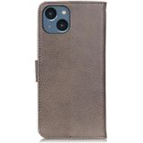 Khazneh cowhide textuur horizontale flip lederen telefoonhoes voor iPhone 14  kleine hoeveelheid aanbevolen vr iPhone 14 lancering