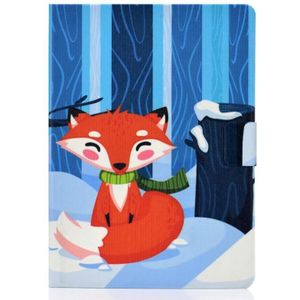 Voor iPad Air 2020 10.9 Elektrisch geperst gekleurde tekening horizontale flip lederen kast met Holder & Card Slots & Sleep / Wake-up Functie(Red Fox)