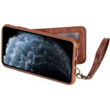 Voor iPhone 11 Pro Max verticaal Flip Wallet schokbestendig terug cover beschermhoes met houder & kaartsleuven & Lanyard & Foto's frames (koffie)
