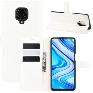 Voor Xiaomi Redmi Note 9 Pro/Note 9S/Note 9Pro Max Litchi Texture Horizontal Flip Protective Case with Holder & Card Slots & Wallet (White)