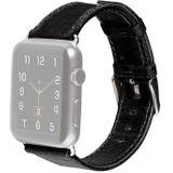 Voor Apple Watch Series 5 & 4 40mm / 3 & 2 & 1 38mm Square Tail Retro Crazy Horse Texture Echte lederen vervangende band Horlogeband(Zwart)