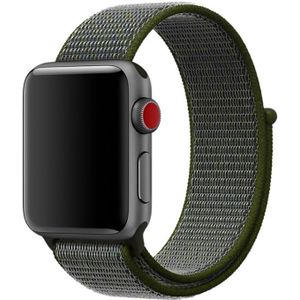 Eenvoudige mode nylon horlogebandje voor Apple Watch serie & 40mm/3 & 2 & 1 38mm  met Magic stick (Army Green)