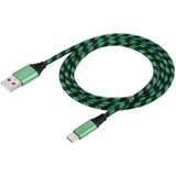 1m USB naar USB-C / Type-C Nylon weven stijl Data Sync opladen kabel voor Galaxy S8 & S8 PLUS / LG G6 / Huawei P10 & P10 Plus / Oneplus 5 en andere Smartphones (groen)