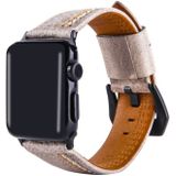 Voor Apple Watch serie 3 & 2 & 1 38mm Watch Tiga lijn patroon PU lederen pols Band (wit)