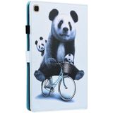 For Samsung Galaxy Tab S6 Lite SM-P610 / SM-P615 Animal Pattern Horizontal Flip Leather Case with Holder & Card Slots & Photo Frame & Sleep / Wake-up Function(Cycling Panda)