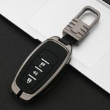 Auto Luminous All-inclusive Zink Alloy Key Beschermhoes Key Shell voor Haval B Style Smart 3-knop (Gun Metal)