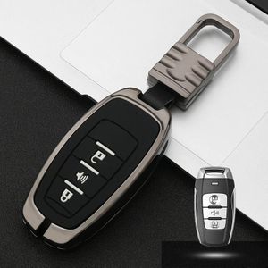 Auto Luminous All-inclusive Zink Alloy Key Beschermhoes Key Shell voor Haval B Style Smart 3-knop (Gun Metal)