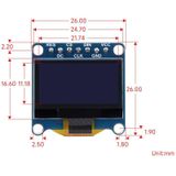 Waveshare 0 96 inch OLED-displaymodule  128  64 resolutie  SPI / I2C-communicatie (C geel blauw)