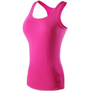 Tight Training Yoga Running Fitness Quick Dry Sports Vest (Kleur: Rose Red Size:L)