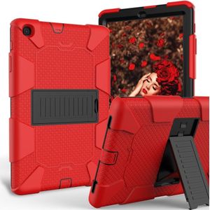 Voor Galaxy tab A 8.0 2019/T290 schokbestendige tweekleurige siliconen beschermhoes met houder (rood + zwart)