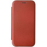 For ZTE Libero 5G II Carbon Fiber Texture Magnetic Horizontal Flip Leather Phone Case(Brown)