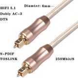 QHG02 SPDIF 2m OD 6.0 mm Toslink FIBER male naar Male digitale optische audio kabel