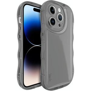 Voor iPhone 15 Pro IMAK Wave Bubble zacht schokbestendig telefoonhoesje (transparant zwart)