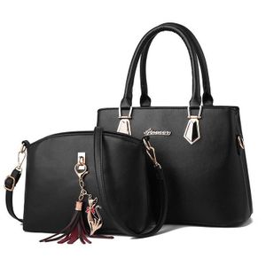 2 in 1 Vrouwen Casual Fashion Messenger Handtassen Grote Capaciteit Bag (Zwart)