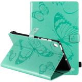 Voor Samsung Galaxy S6 Lite P610 Geperst Print vlinderpatroon Horizontaal Flip Lederen hoesje met Holder & Card Slots & Wallet & Sleep / Wake-up Functie (Groen)