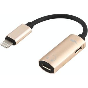 2 in 18 Pin Man naar Dual 8 Pin Female Charging and Listening to Music Audio Earphone Adapter for iPhone 12 (Gold)