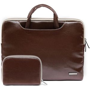 LiSEN LS-116 Simple Laptop Bag Business Laptop Liner Bag  Size: 11.6 inch(PU Brown)