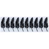 10 PCS embleem Feather auto Stickers waterdichte kunststof Decal Sticker(Black)