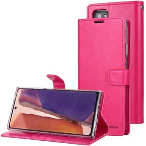 Voor Samsung Galaxy Note20 GOOSPERY BLUE MOON Crazy Horse Texture Horizontale Flip Lederen case met bracket & card slot & wallet(Rose Red)