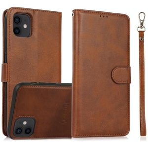 Calf Texture 2 in 1 Detachable Magnetic Back Cover Horizontal Flip Leather Case with Holder & Card Slots & Wallet & Photo Frame For iPhone 11(Brown)