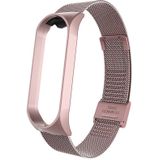 Voor Xiaomi Mi Band 4 / 3 Milanese Metalen Vervanging Strap Watchband  Kleur: Rose Pink