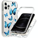 2 in 1 hoge transparante geschilderde schokbestendige pc + TPU beschermend hoesje voor iPhone 11 Pro Max (blauwe vlinder)