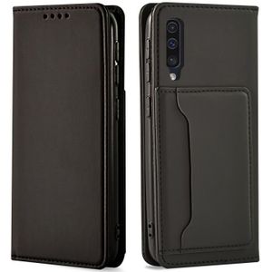 Voor Samsung Galaxy A50s Strong Magnetism Liquid Feel Horizontal Flip Leather Case met Holder & Card Slots & Wallet(Black)