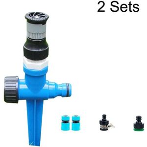 2 Sets 4 punten Verstelbare Scattering Sprinkler (Sprinkler + Ground Plug + Joint Set)